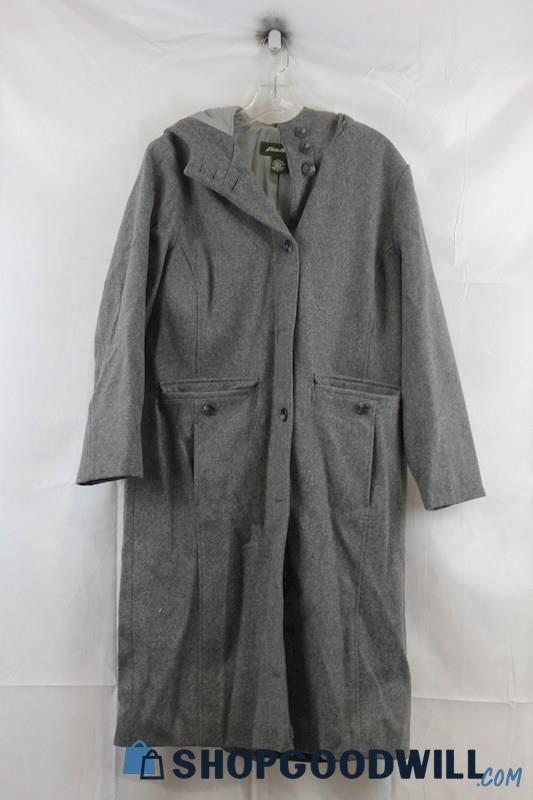 Eddie Bauer Womens Hetaher Gray Wool Overcoat Sz PL