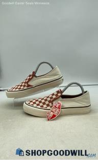 Vans Men's VR3 SF Checkerboard Brown/Ivory Canvas Slip On Sneakers Sz 7.5