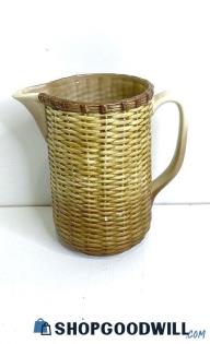 Otagiri 1983 Ceramic Basket Weave Pattern Pitcher Jug