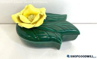 Don Jay Ceramics 3D Yellow Flower Covered Trinket Box