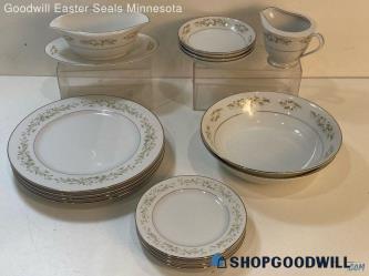 16pc Four Crown China Dinnerware Set Claridge 317 W/ Plates, Bowls +More