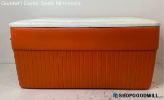 11lbs Large Orange White Cooler w/Lid