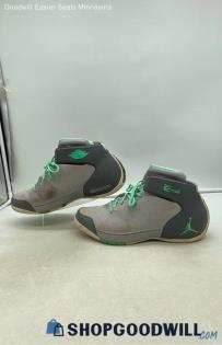 Nike Men's Jordan Melo 1.5 Gray/Mint Green Leather Sneakers Sz 13