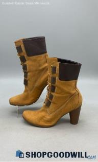 Timberland Women's Heeled Mid Brown Suede Boots Sz 7