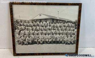 Vintage Military Base Framed Photograph With The Entire Class RTC 77 A