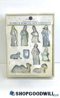 10pc Holiday Classic Porcelain Nativity Figurine Set