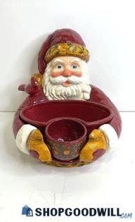 Demdaco Kathy Killip Folk Heart At Home Santa Centerpiece Server Set