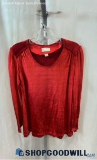 Modern Juniors Women's Red Scoop Neck Long Sleeve - Sz 11