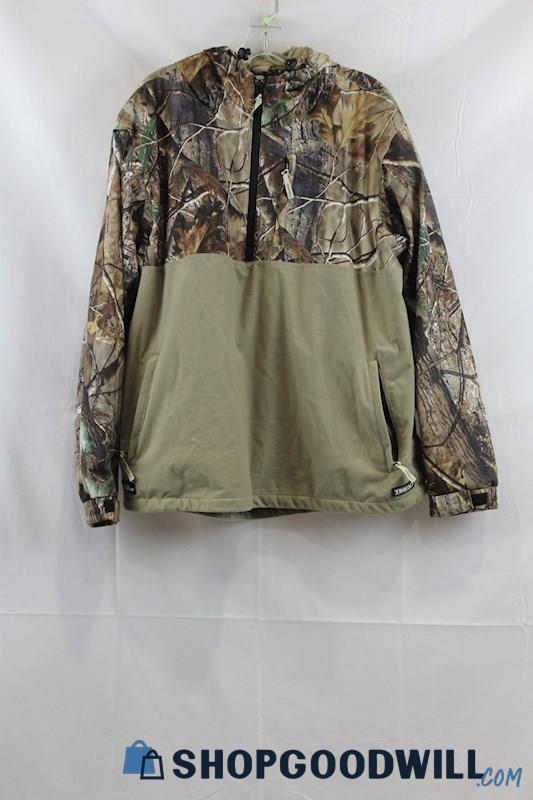 Gander Mtn Women's Green/Brown Forest Fleece Jacket SZ 2XL
