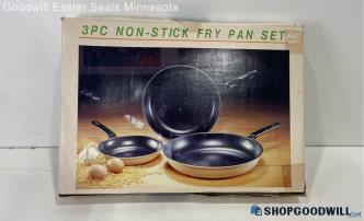 Pink/black 3pc Non Stick Fry Pan Set