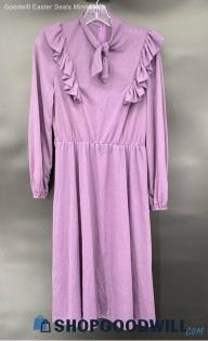 Kevin Stuart Petites Women's VTG LS Soft Purple Dress