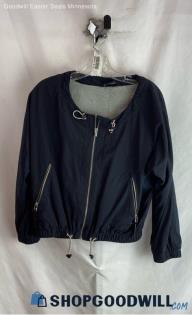 Athleta Women's Black Jersey Lined Cinched Waist Rain Jacket - Sz S