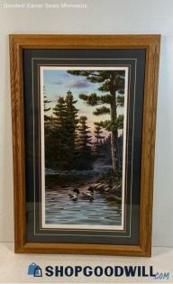 Loon Family Print by Rick Kelley Signed Framed