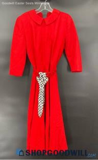 Women's Red 3/4 Sleeve High Neck dress