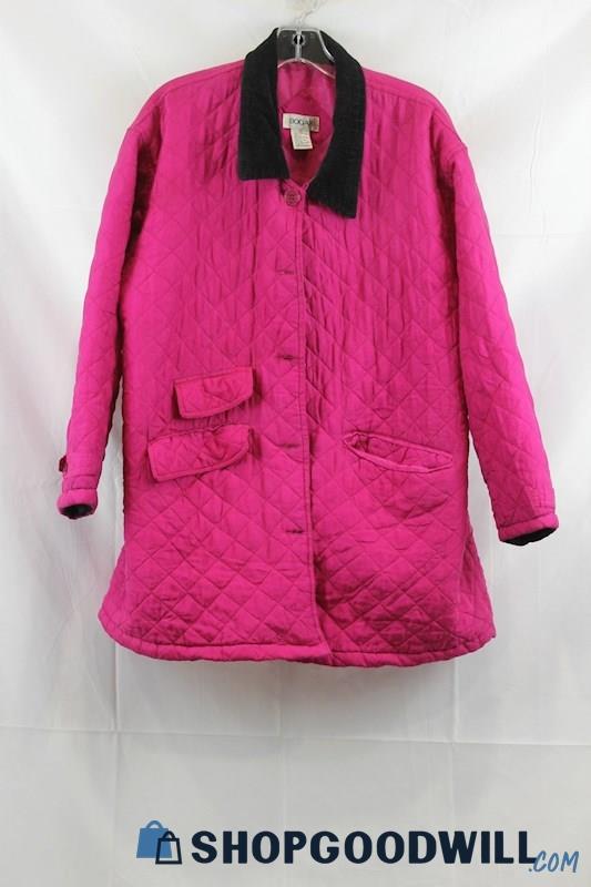 Bogari Women's Pink/Black Quilted Jacket SZ 1X