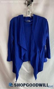 The North Face Women's Blue Purple Henley Asymmetrical Drape Cardigan - Sz S