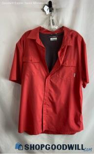 Columbia Women's Scarlet Red Lightweight Button Up Shirt - Sz XL