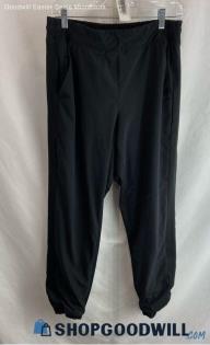 Athleta Women's Black Pull On Side Ribbed Striped Ankle Pants - Sz 8