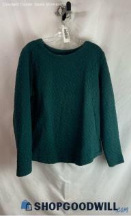 Columbia Women's Pine Green Quilted Crewneck Sweatshirt - Sz XL