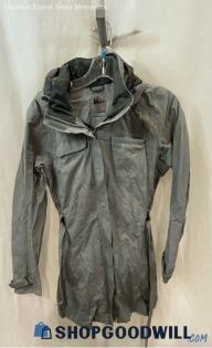 REI Women's Gray Etched Pattern Tie Belt Slim Fit Jacket - Sz M