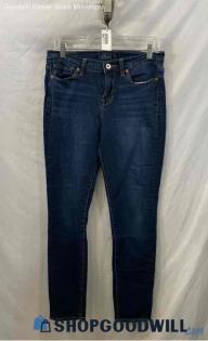 Lucky Brand Women's Blue Dark Wash Skinny Cotton Jeans - Sz 8