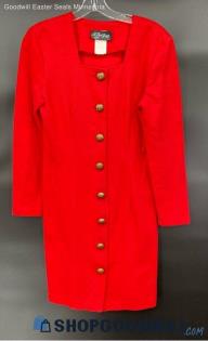 All That Jazz Women's Cotton/Poly LS Red dress - Sz 5/6