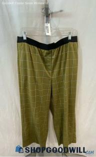 NWT Lane Bryant Women's Beige Grid Patterned Pull on Wide Ankle pant - Sz 16