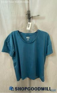 REI Women's Blue Heathered Scoop Neck Tech T-shirt - Sz L