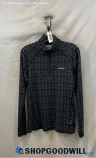 Columbia Men's Gray/Charcoal Polyester Long Sleeve Shirt - Sz M