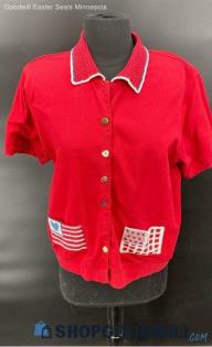 Kirbet City Blues Women's SS Red Cotton shirt - Sz L