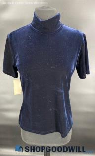 Tommy Hilfiger women's Navy Blue Poly/Spandex SS Shirt - Sz M