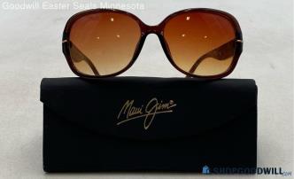 Michael Kors Women's Dark Brown Amber Lens Oversized Acetate Sunglasses