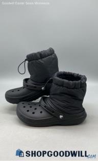 Crocs Men's Classic Lined Neo Puff Black Nylon/Resin Winter Boots Sz 9