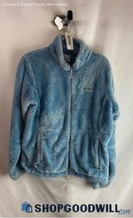 Columbia Women's Blue Fluffy Zip Polyester Jacket - Sz L