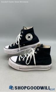 Converse Women's CTAS Lift Black/White Canvas Sneakers Sz 8