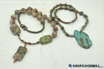 Natural Stone Statement Necklaces (2)