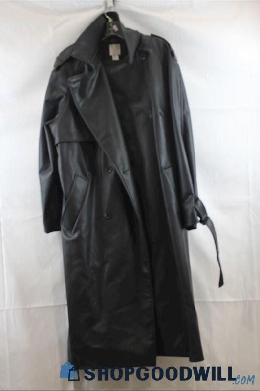 H&M Women's Long Black Polyurethane Jacket