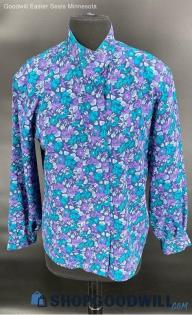 Country Sophisticates by Pendleton women's LS Blue/Purple floral shirt - Sz 10