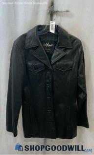 Wilsons Leather Men's Black Button Up 100% Leather Jacket - Sz M