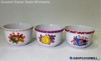 Vintage Kellogs Ceramic Collectible Cereal Bowls, Raisin Bran, Toucan Sam, Corny