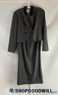 Pendleton Women's Vintage Gray Wool Double Breasted Skirt/Suit Sz 8 Skirt/12 Top