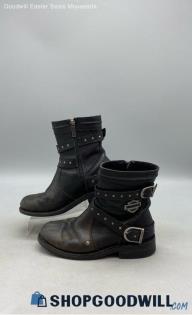 Harley-Davidson Women's Chryse Black Leather Biker Boots Sz 7