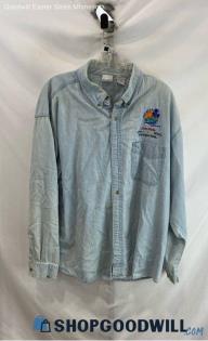 NCAA Men's Light Blue Chambray 1999 Embroidered Button Up Long Sleeve Sz XL