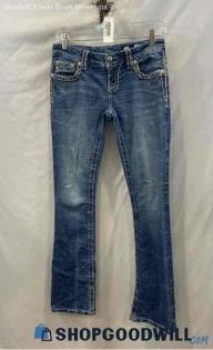 Miss Me Women's Weathered Blue Mid-Rise Bootcut Jeans - Sz 27