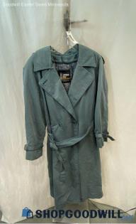 London Fog Women's Steel Gray Double Breasted Belted Trench Coat - Sz 10