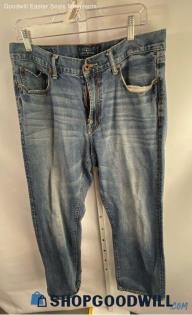 Lucky Brand Men's Weathered Blue Medium Washed Relaxed Straight Jeans - Sz 34x32