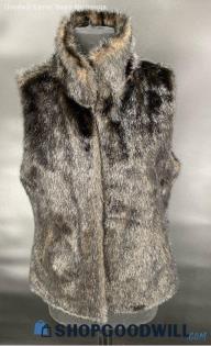 Simple Vera by Vera Wang Women's Black faux fur vest - Sz M