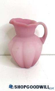 Fenton Rose Pink Satin Melon Rib Ruffle Edge Mini Pitcher