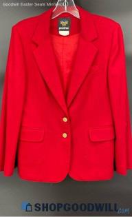 Pan-Her Women's Cherry Red Wool blazer and skirt set - Sz 12