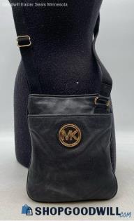 Michael Kors Fulton Black Leather Swingpack/Crossbody Handbag/Purse